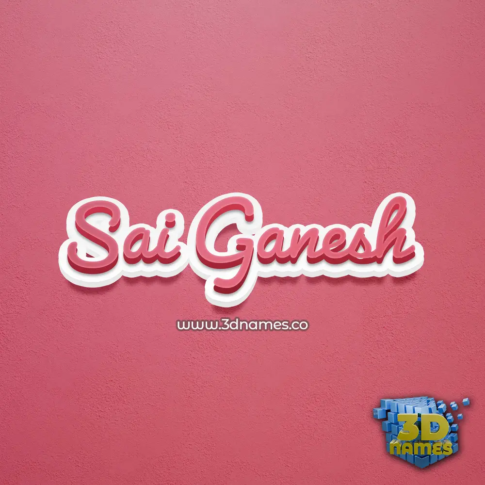 sai ganesh in Red Scribble style - 3D name wallpaper