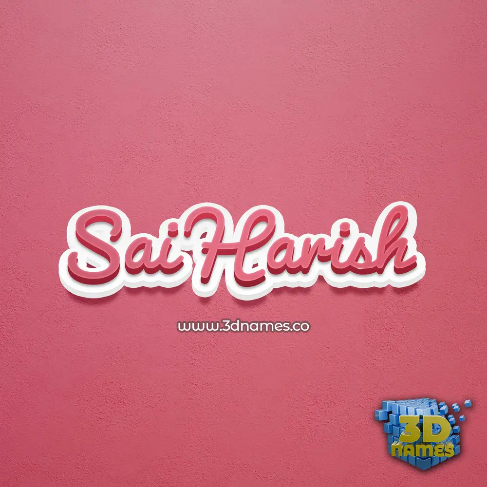 sai harish in Red Scribble style - 3D name wallpaper