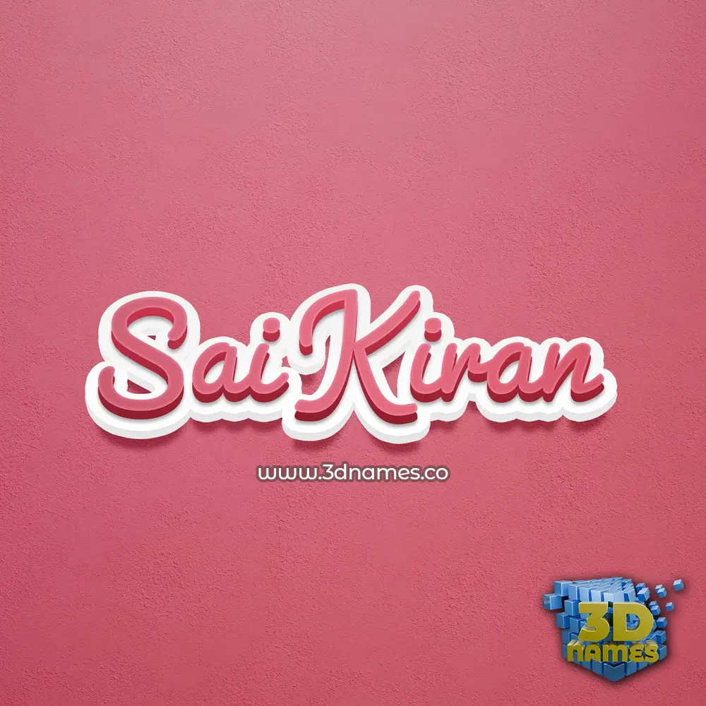 sai kiran in Red Scribble style - 3D name wallpaper