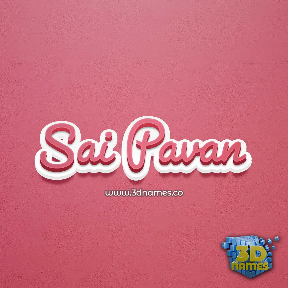 sai pavan in Red Scribble style - 3D name wallpaper