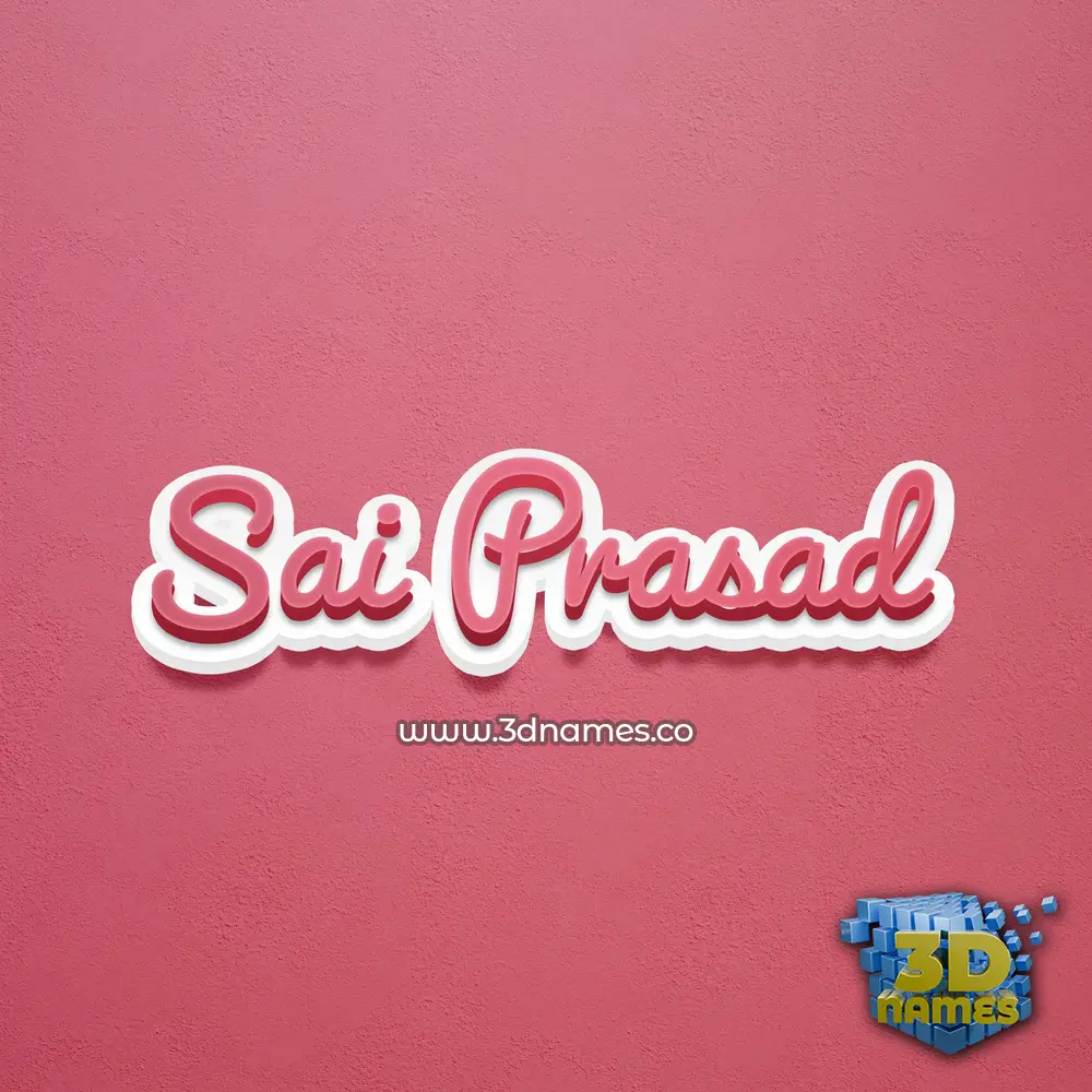 sai prasad in Red Scribble style - 3D name wallpaper