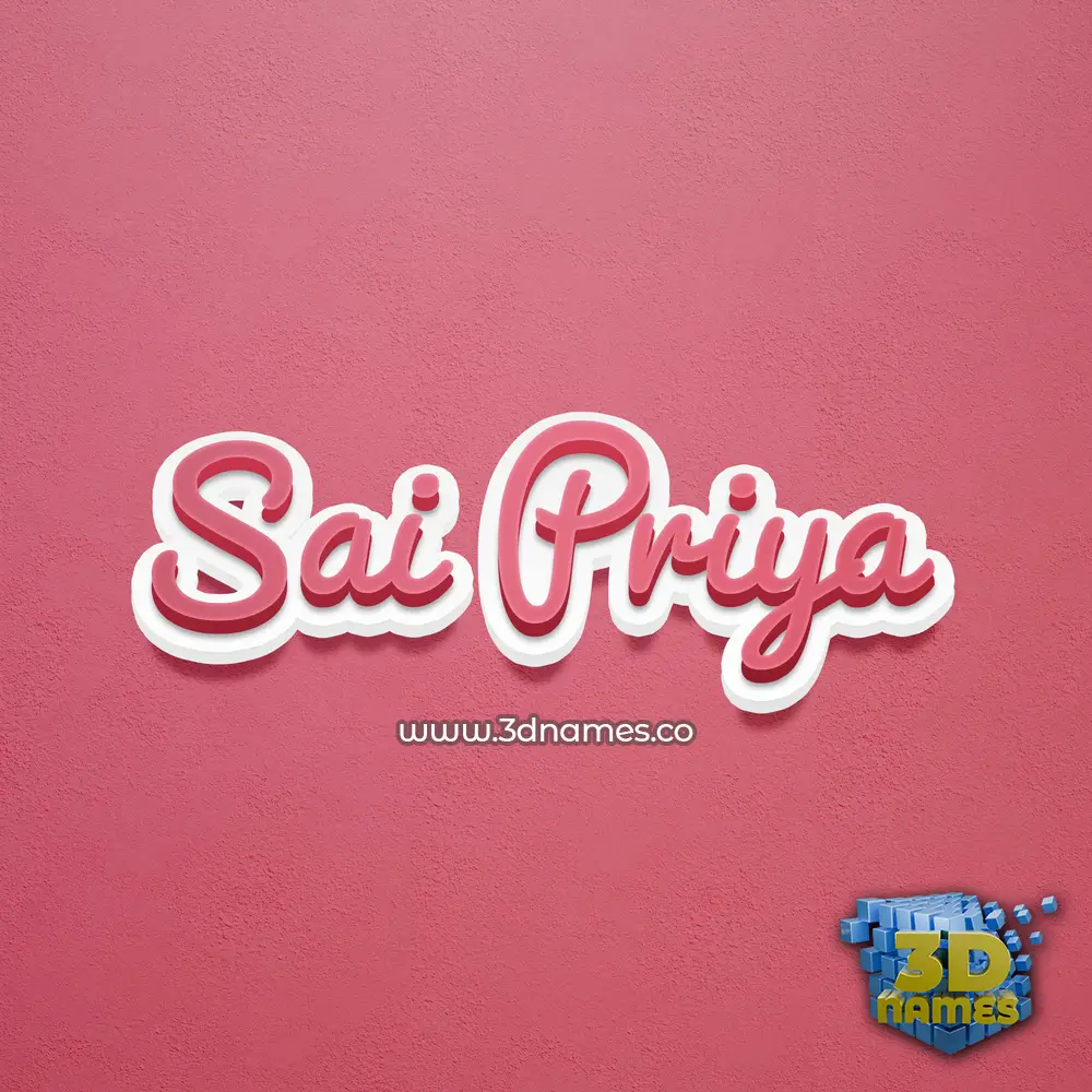 sai priya in Red Scribble style - 3D name wallpaper