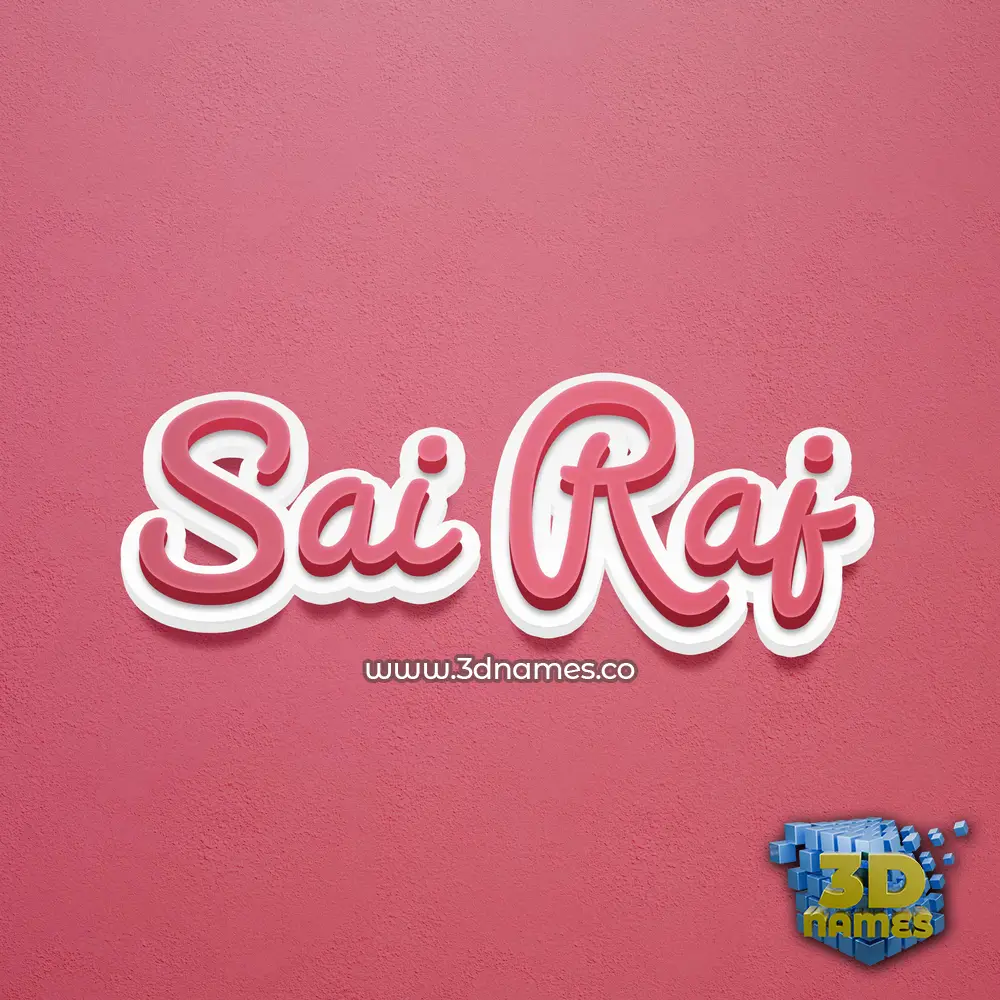 sai raj in Red Scribble style - 3D name wallpaper