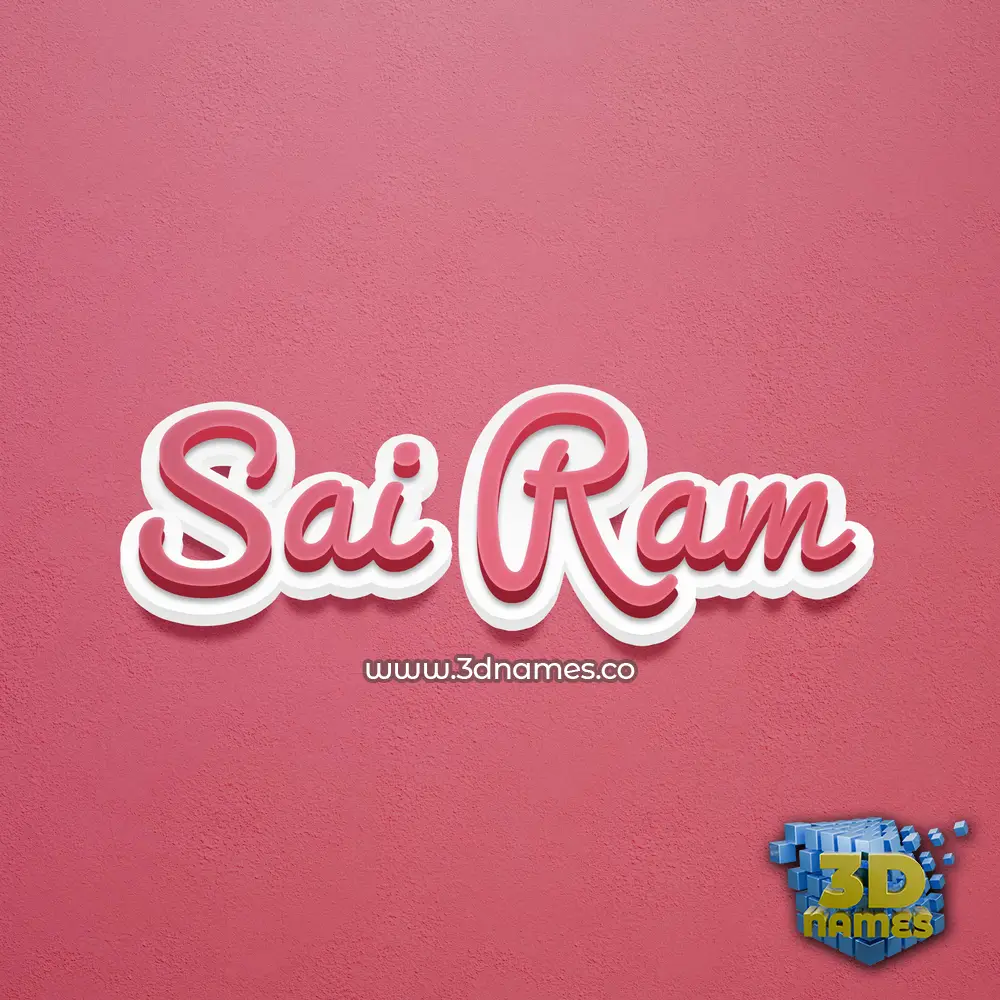 sai ram in Red Scribble style - 3D name wallpaper