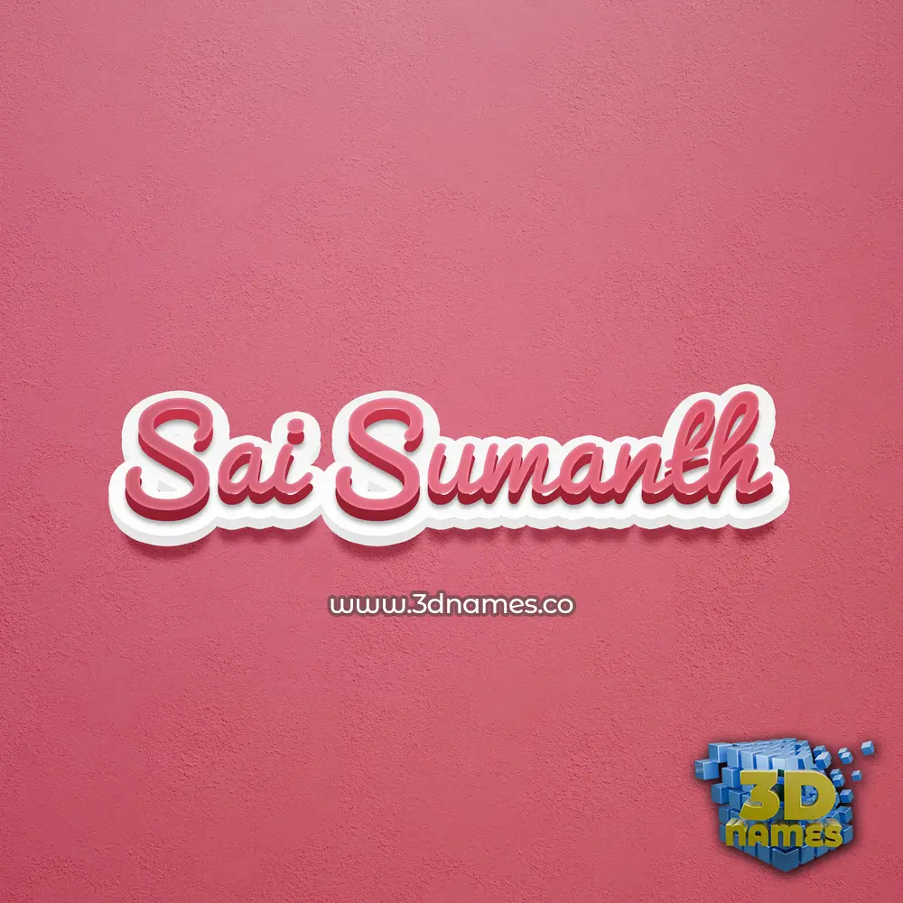 sai sumanth in Red Scribble style - 3D name wallpaper