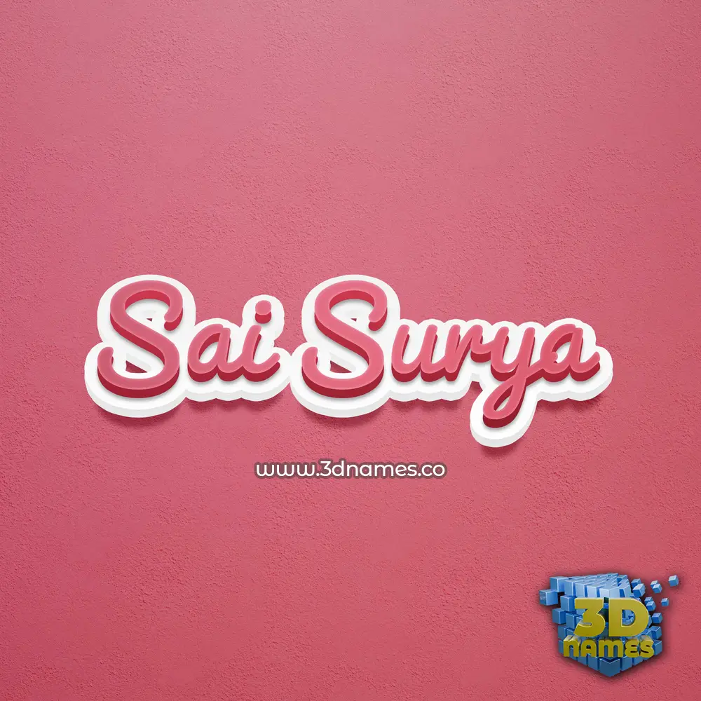 sai surya in Red Scribble style - 3D name wallpaper