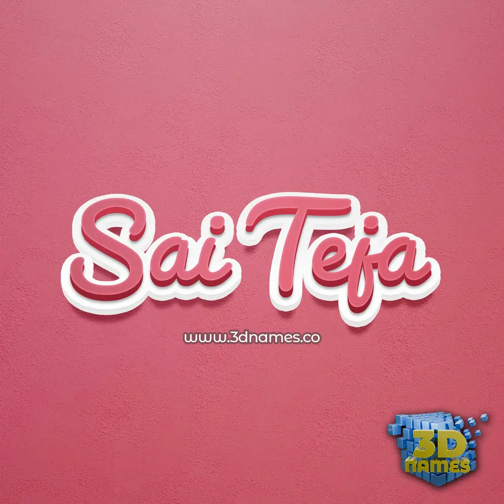 sai teja in Red Scribble style - 3D name wallpaper