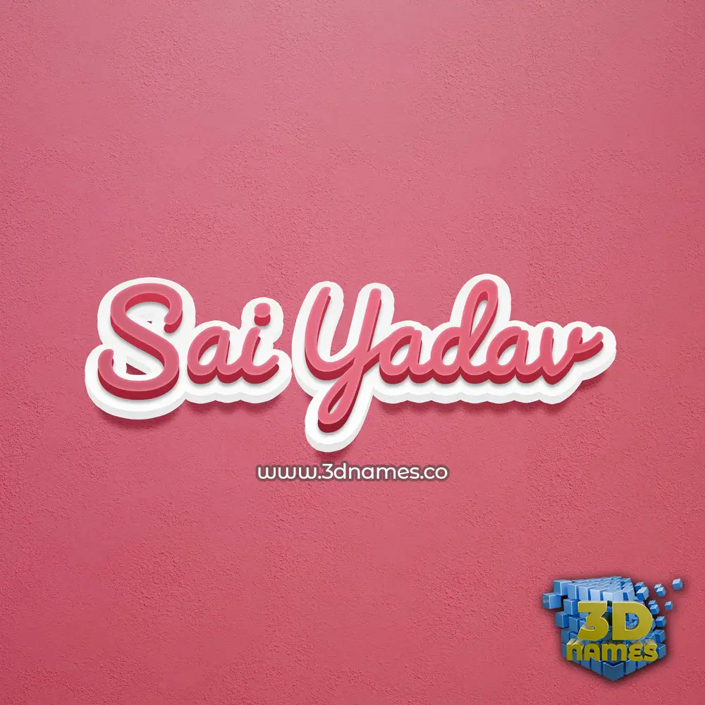 sai yadav in Red Scribble style - 3D name wallpaper