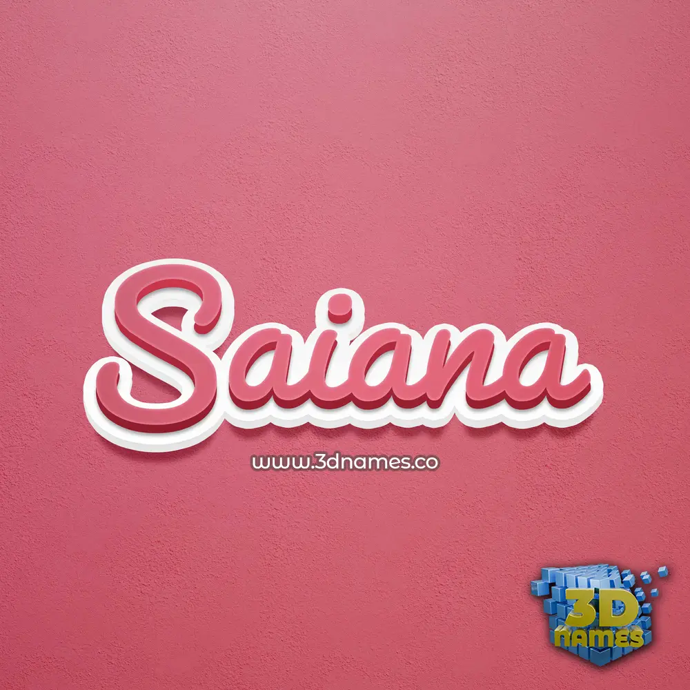 saiana in Red Scribble style - 3D name wallpaper