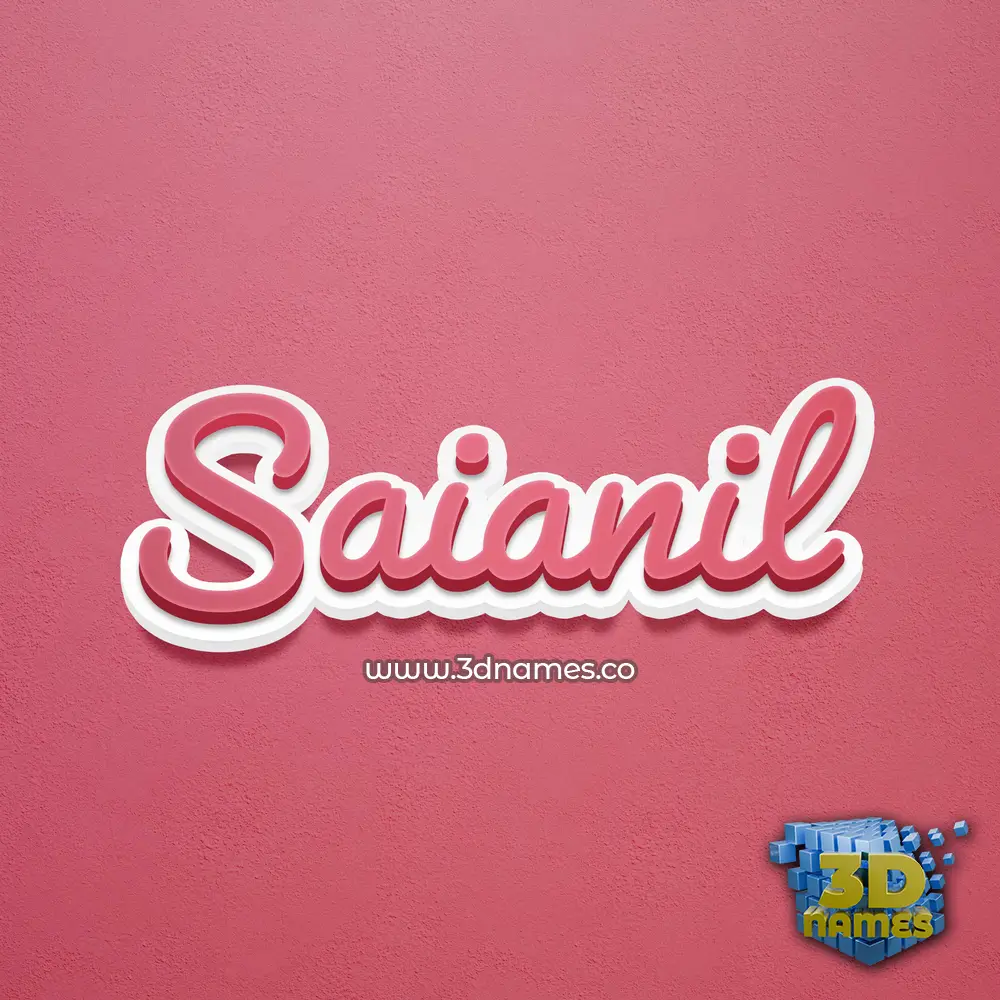 saianil in Red Scribble style - 3D name wallpaper