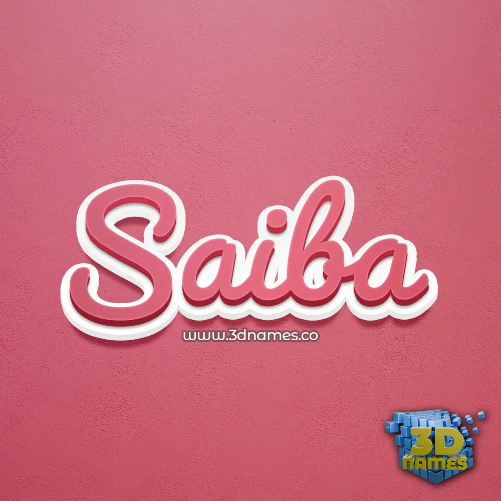 saiba in Red Scribble style - 3D name wallpaper
