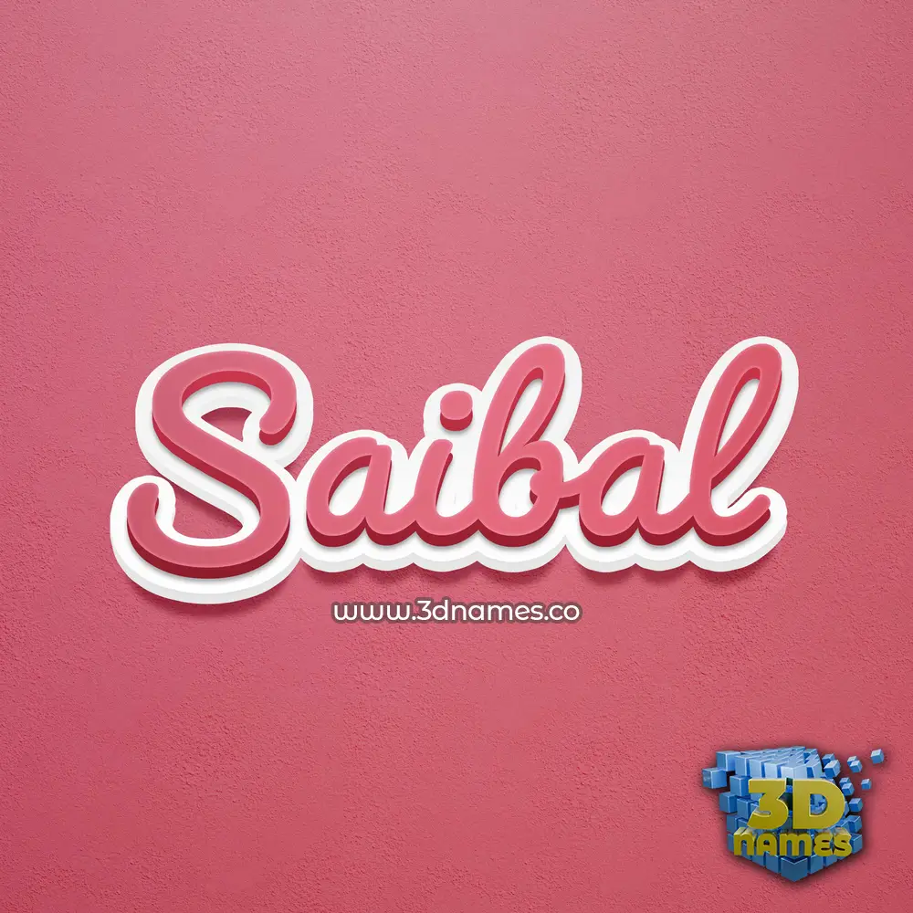 saibal in Red Scribble style - 3D name wallpaper