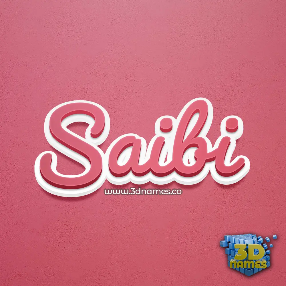 saibi in Red Scribble style - 3D name wallpaper