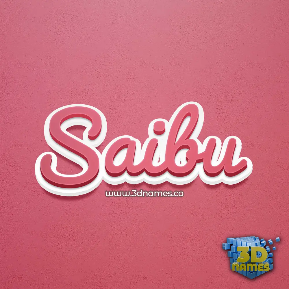 saibu in Red Scribble style - 3D name wallpaper