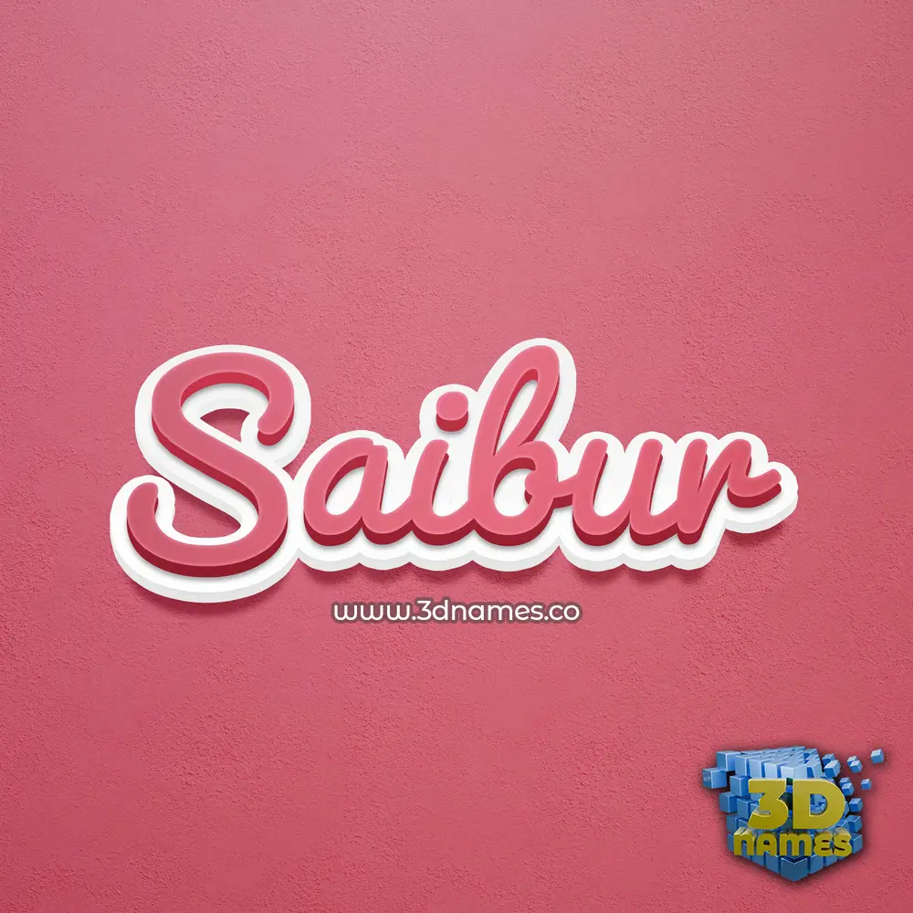 saibur in Red Scribble style - 3D name wallpaper