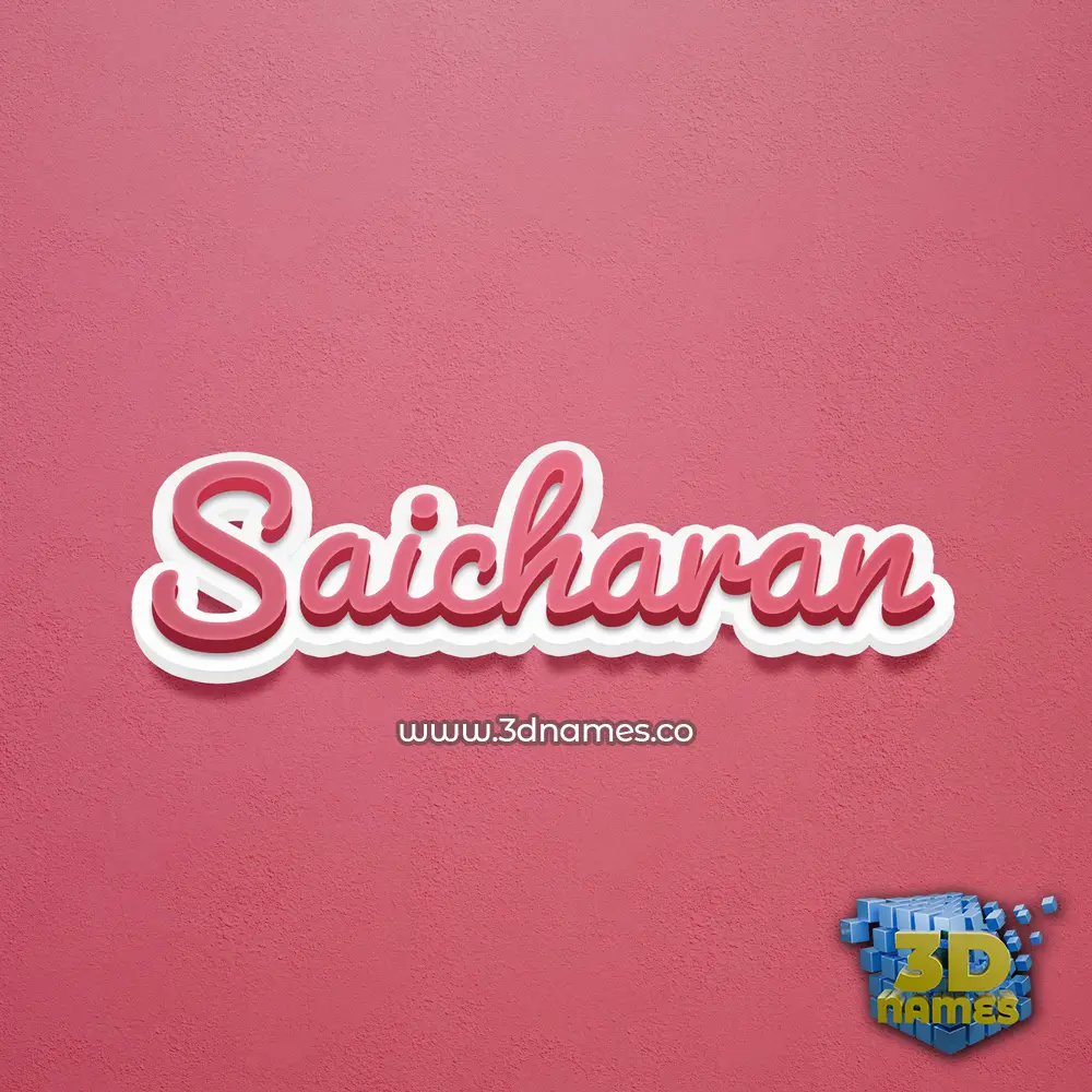 saicharan in Red Scribble style - 3D name wallpaper