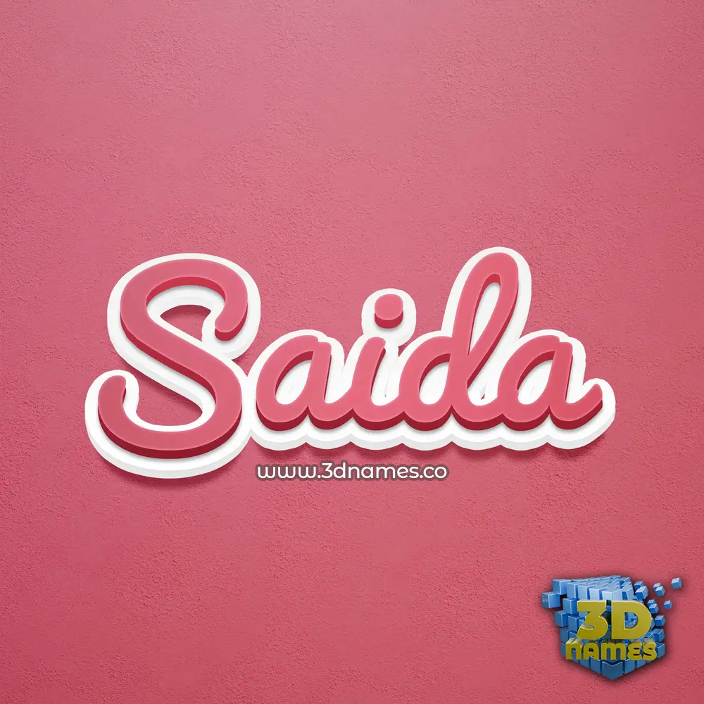 saida in Red Scribble style - 3D name wallpaper