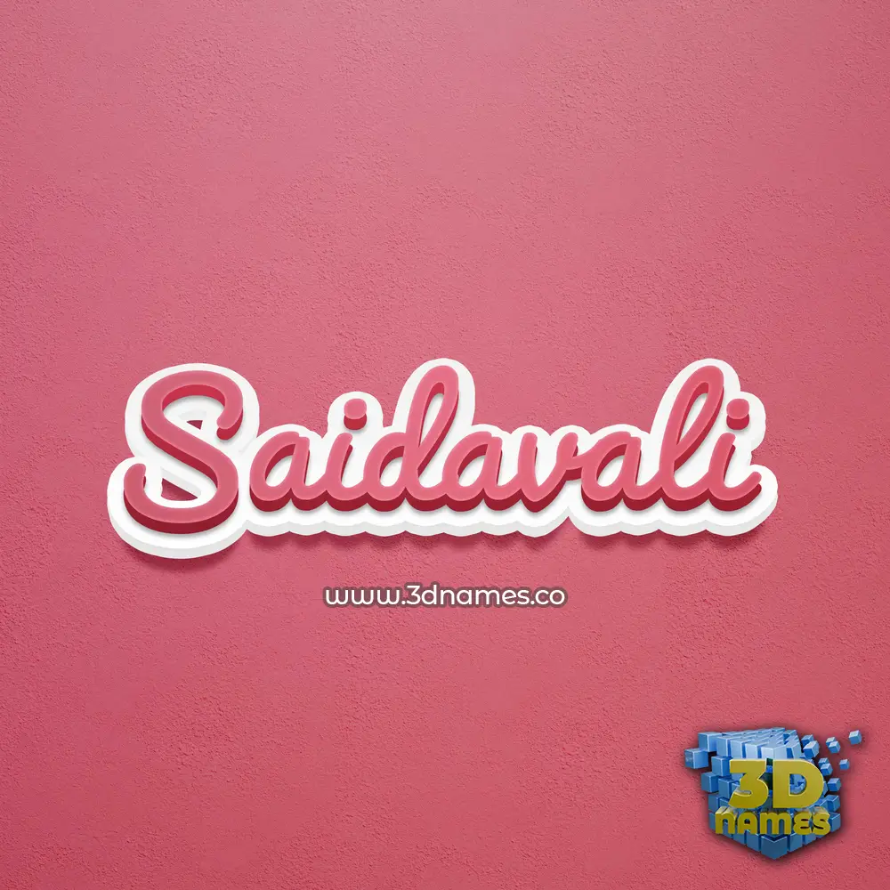 saidavali in Red Scribble style - 3D name wallpaper