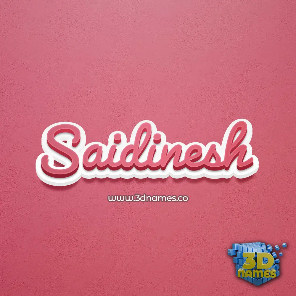 saidinesh in Red Scribble style - 3D name wallpaper