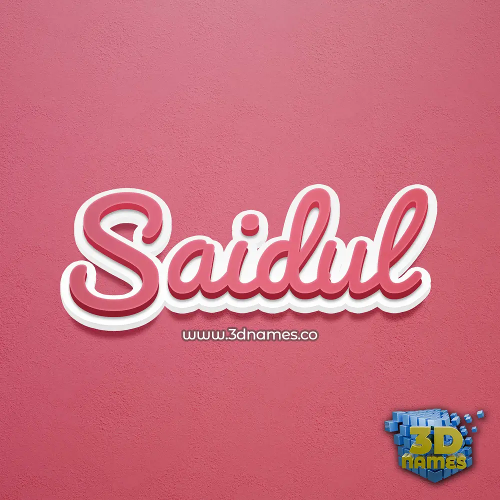 saidul in Red Scribble style - 3D name wallpaper
