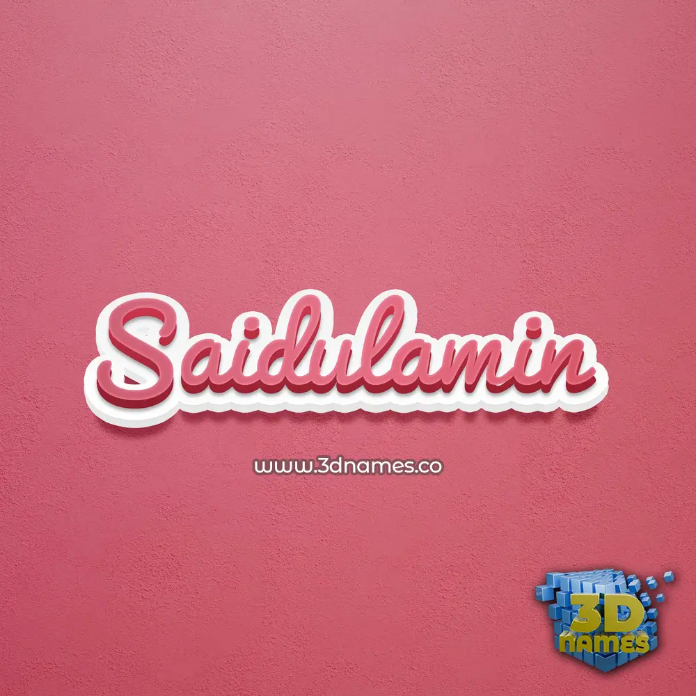 saidulamin in Red Scribble style - 3D name wallpaper