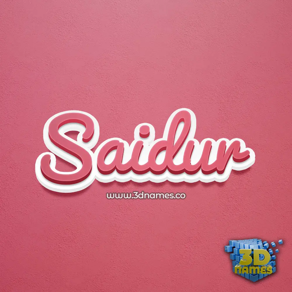 saidur in Red Scribble style - 3D name wallpaper