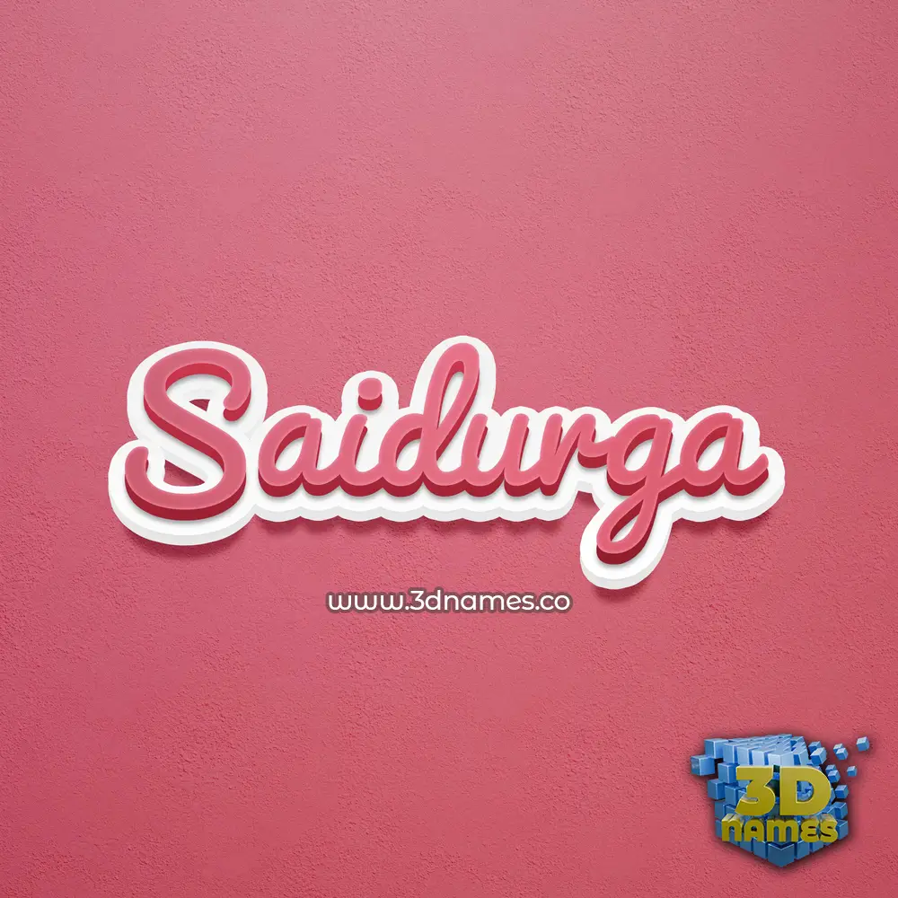 saidurga in Red Scribble style - 3D name wallpaper