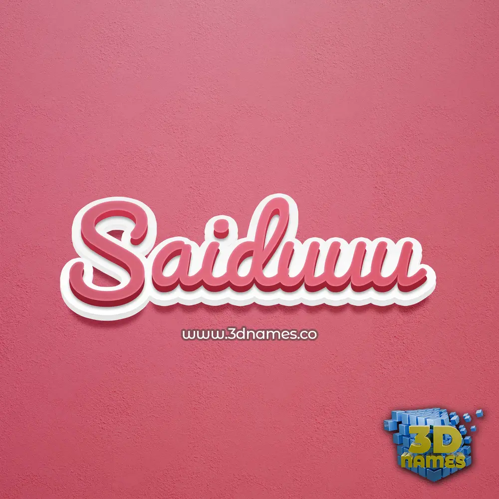 saiduuu in Red Scribble style - 3D name wallpaper
