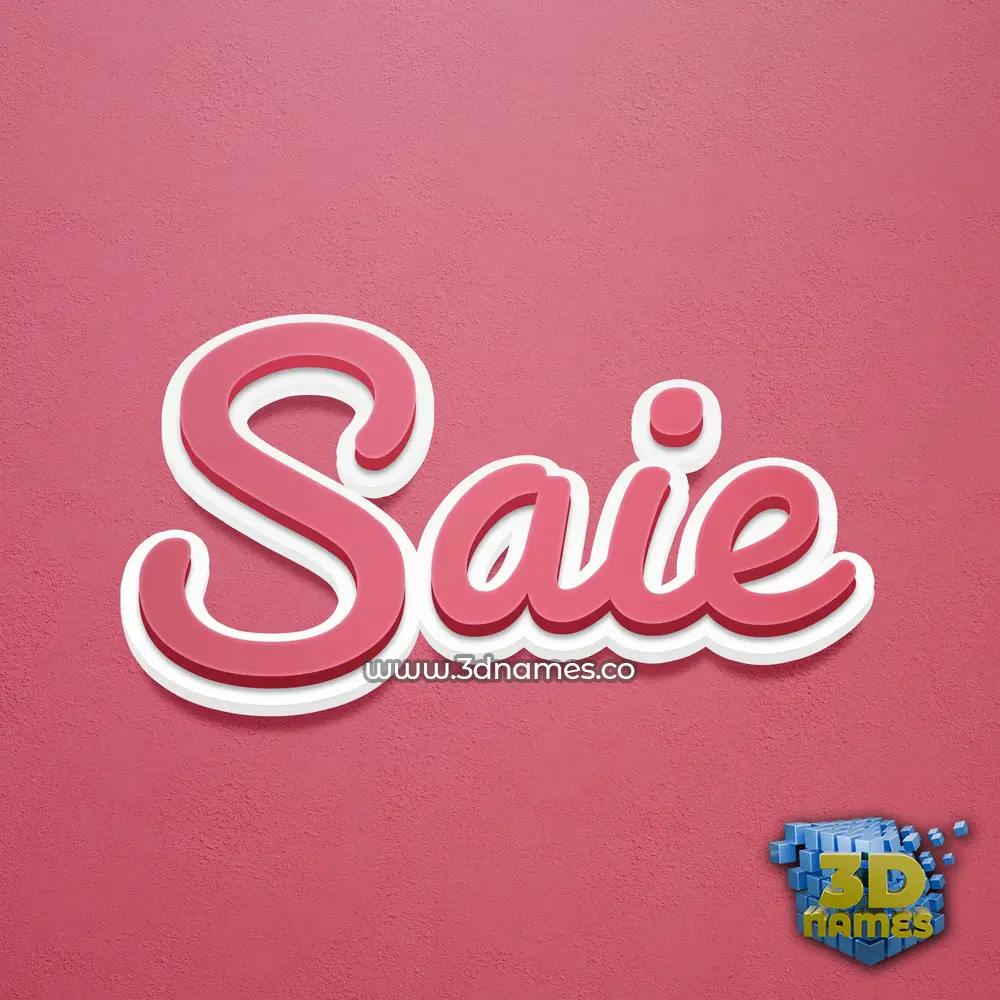 saie in Red Scribble style - 3D name wallpaper
