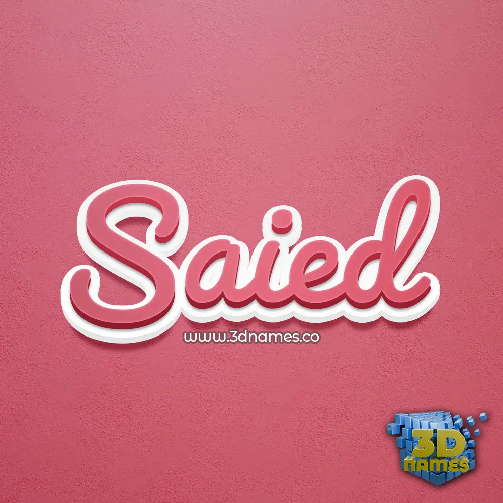 saied in Red Scribble style - 3D name wallpaper