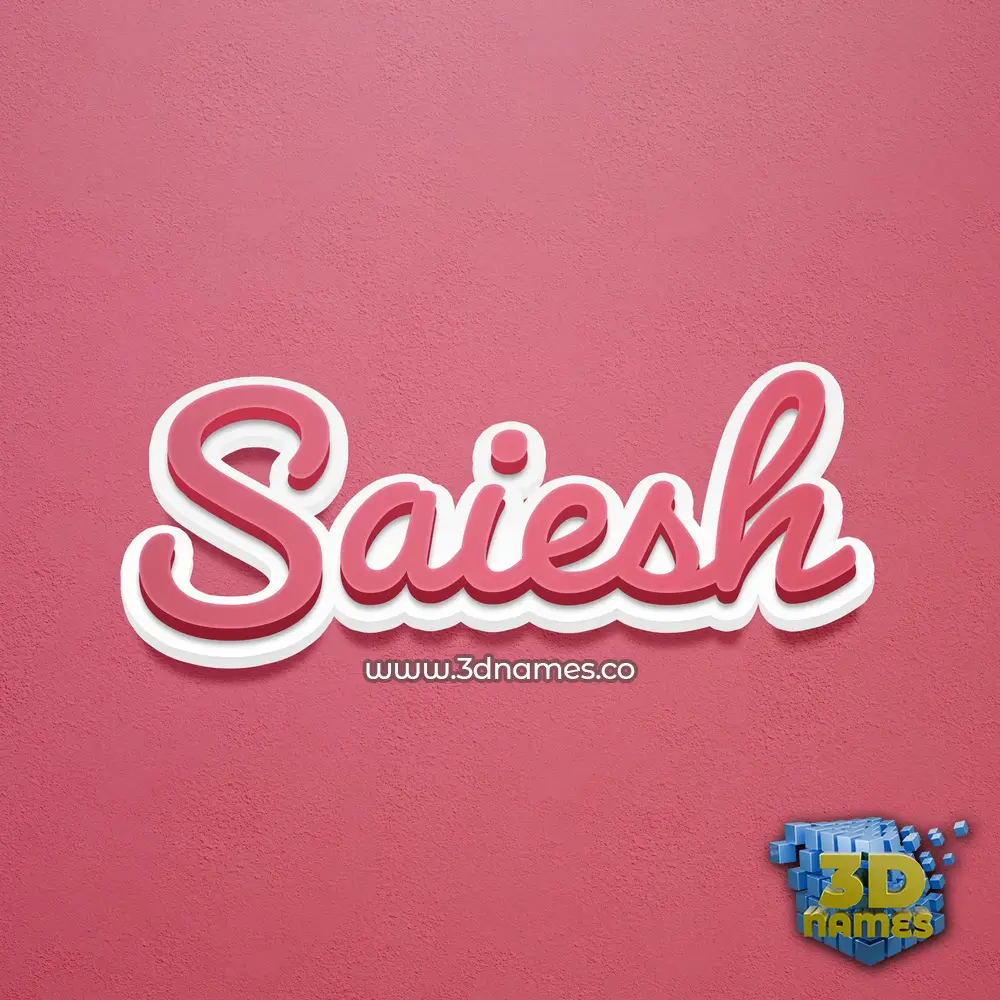 saiesh in Red Scribble style - 3D name wallpaper