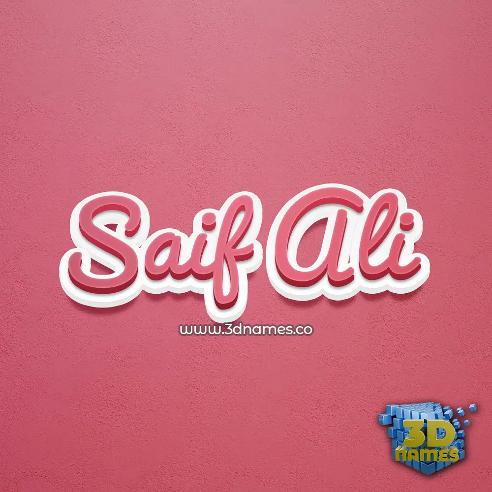 saif ali in Red Scribble style - 3D name wallpaper