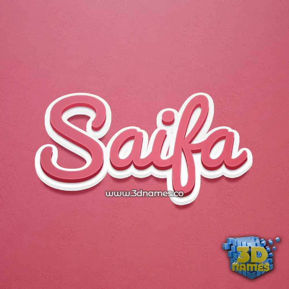 saifa in Red Scribble style - 3D name wallpaper