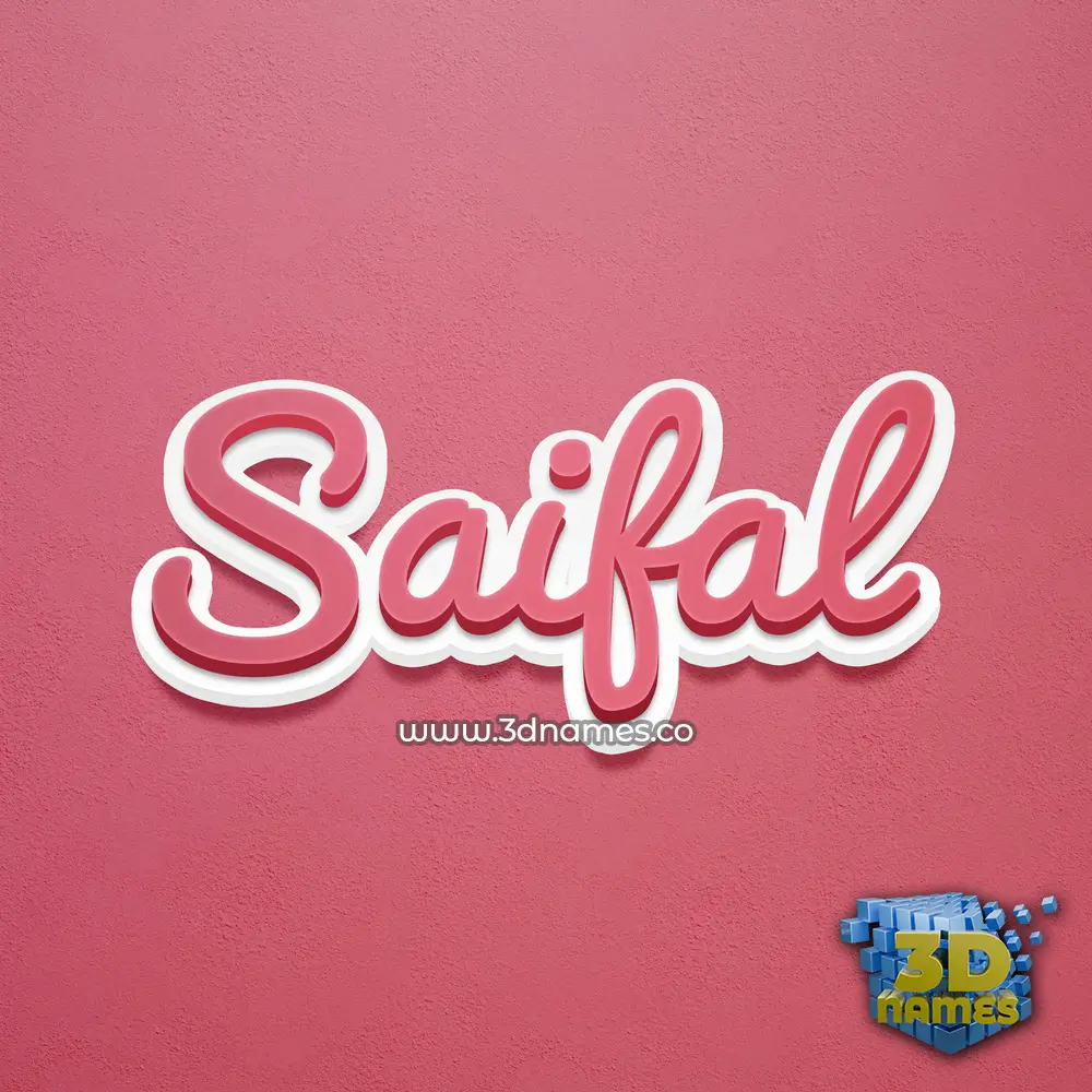 saifal in Red Scribble style - 3D name wallpaper