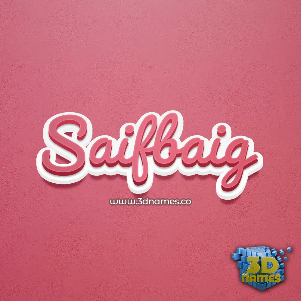 saifbaig in Red Scribble style - 3D name wallpaper