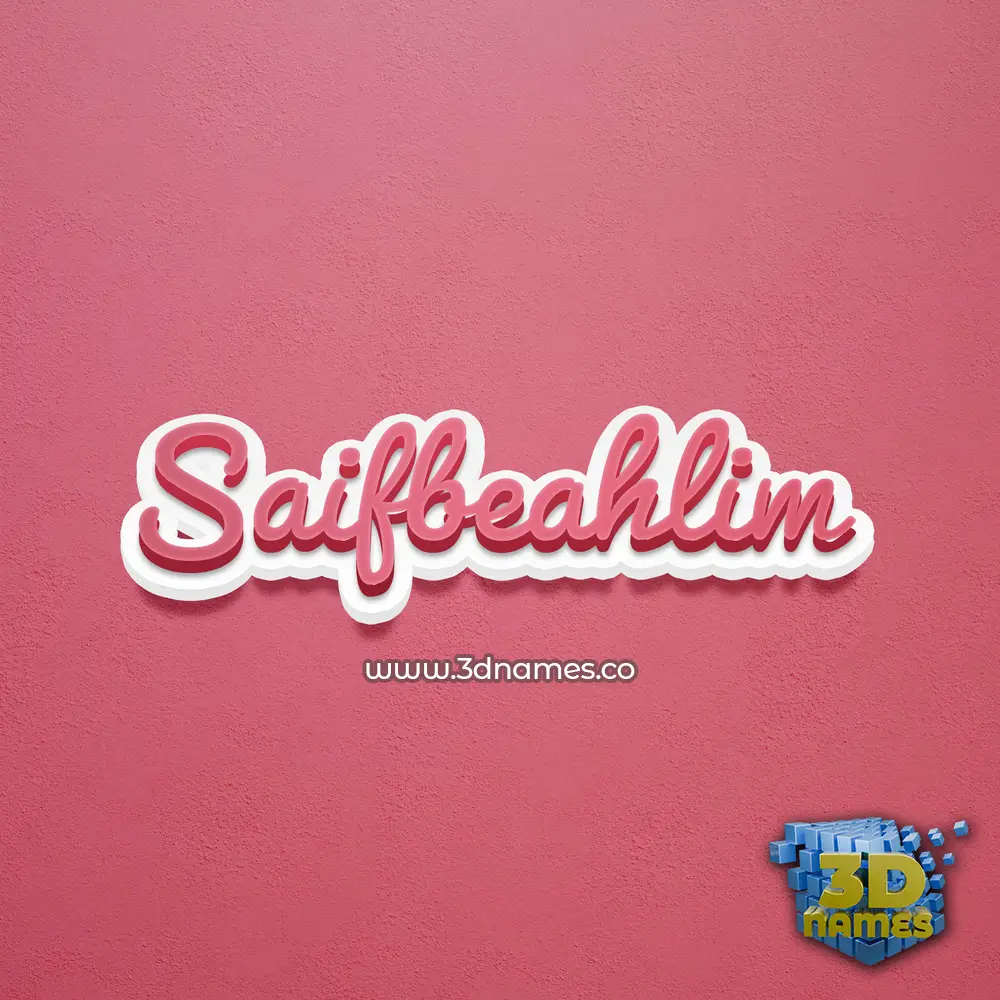 saifbeahlim in Red Scribble style - 3D name wallpaper