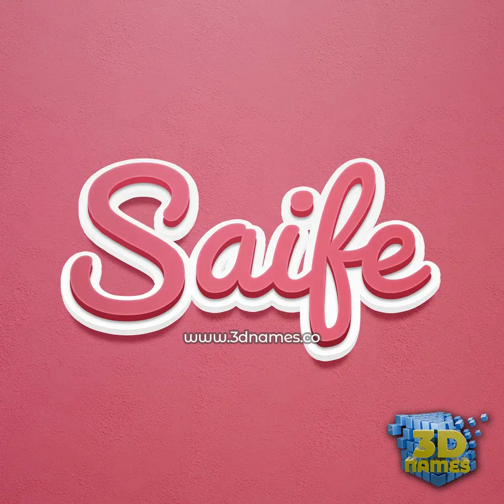 saife in Red Scribble style - 3D name wallpaper