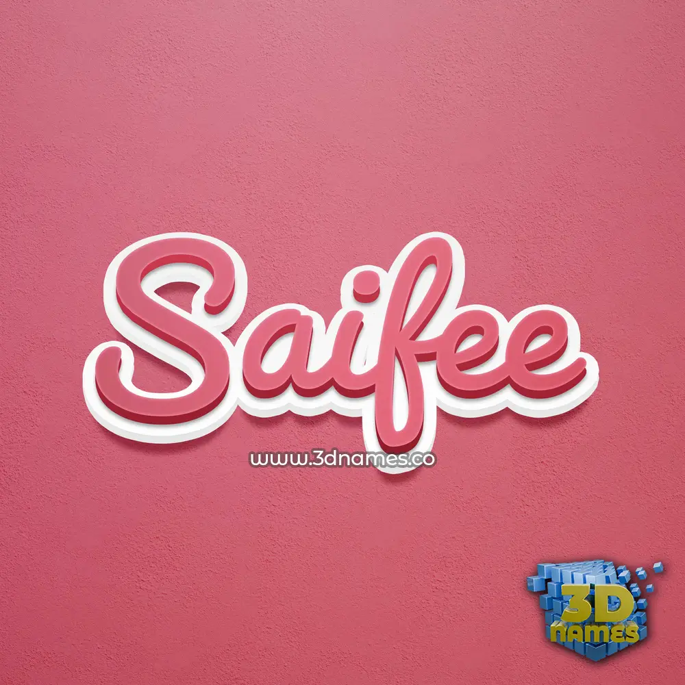 saifee in Red Scribble style - 3D name wallpaper