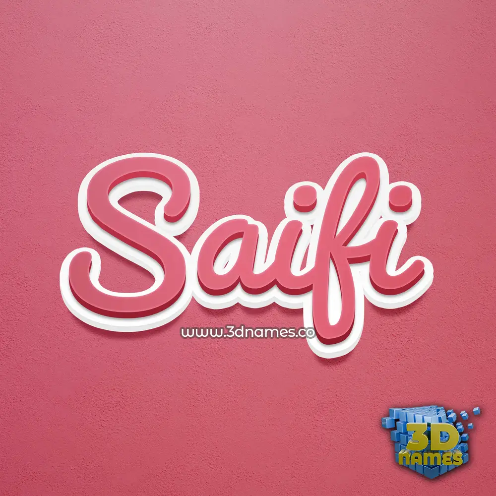 saifi in Red Scribble style - 3D name wallpaper