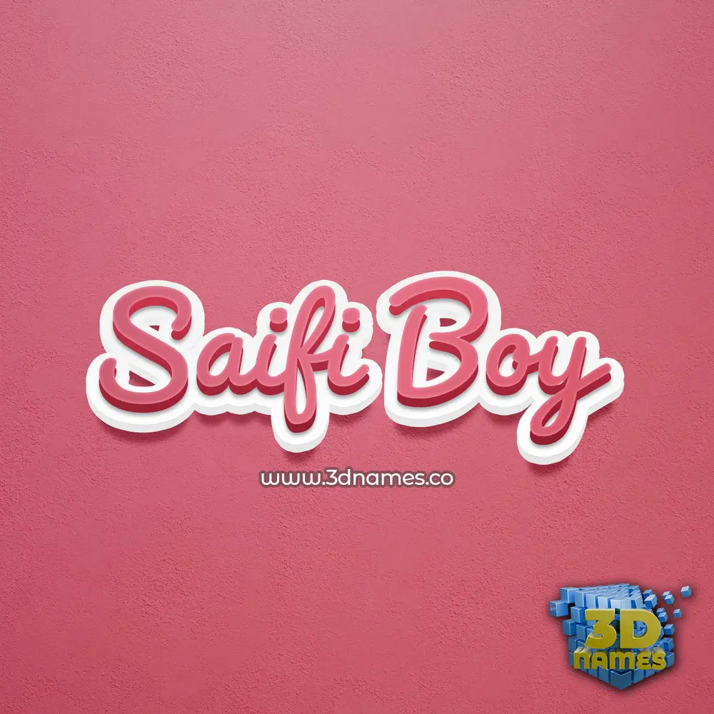saifi boy in Red Scribble style - 3D name wallpaper