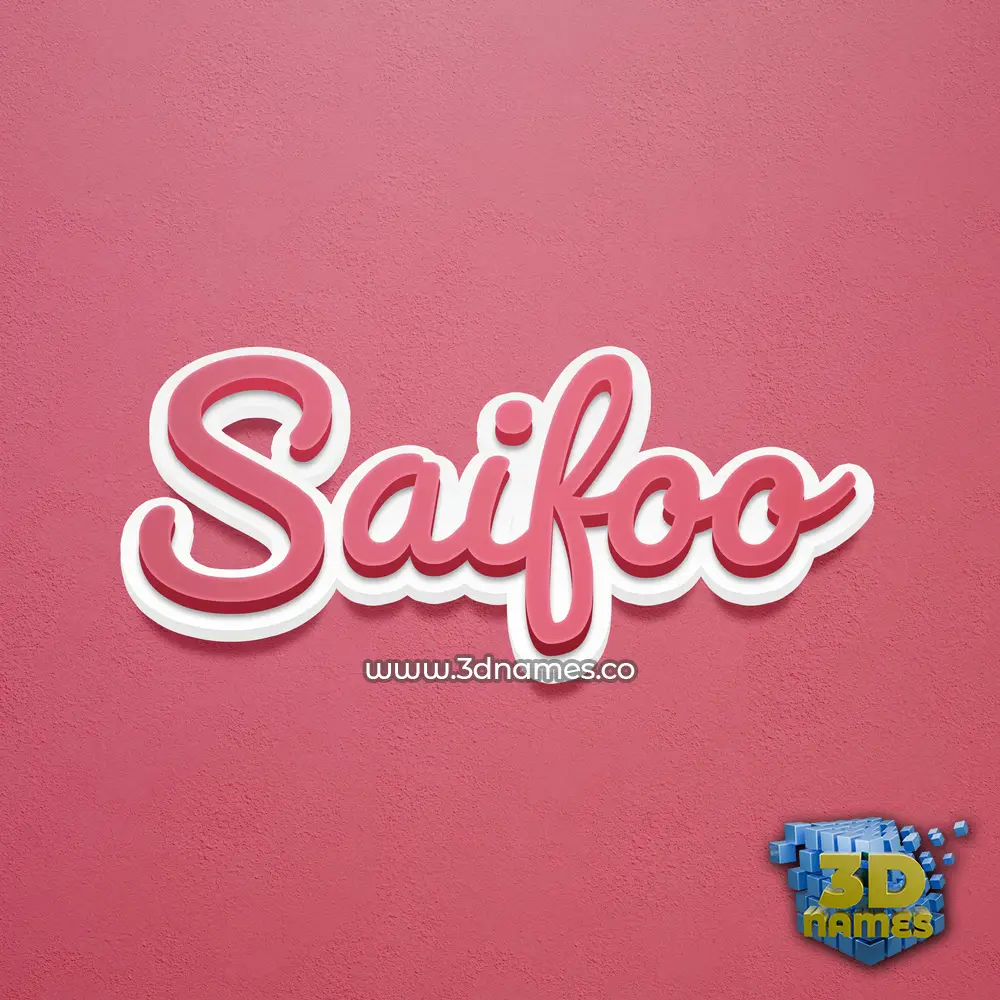 saifoo in Red Scribble style - 3D name wallpaper