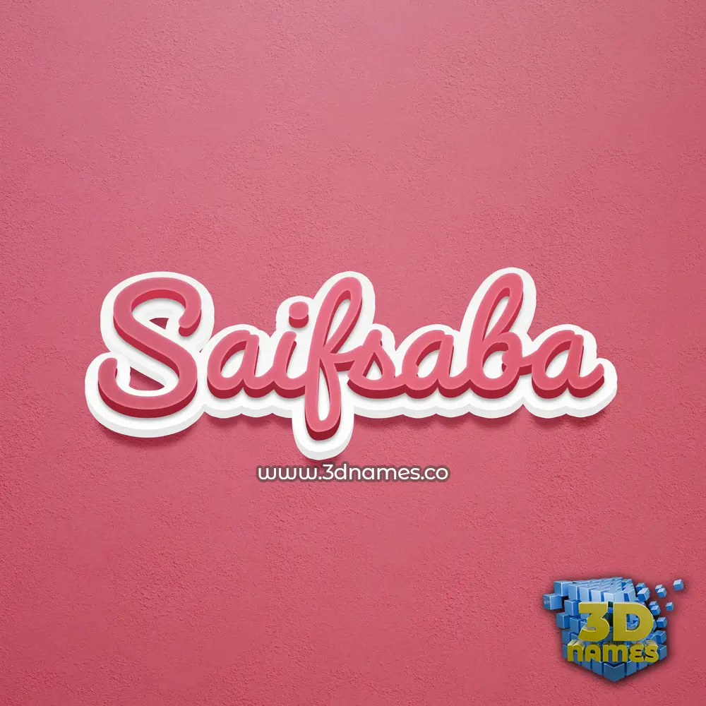 saifsaba in Red Scribble style - 3D name wallpaper