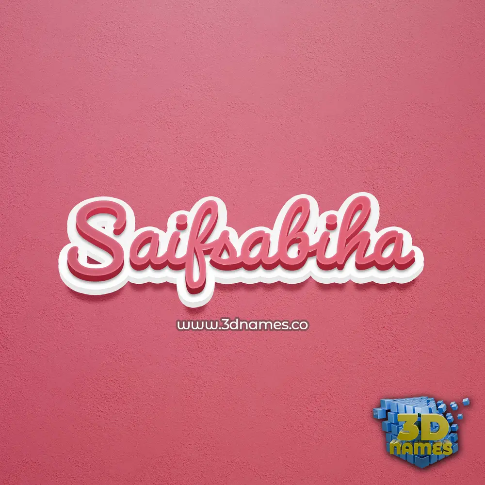 saifsabiha in Red Scribble style - 3D name wallpaper