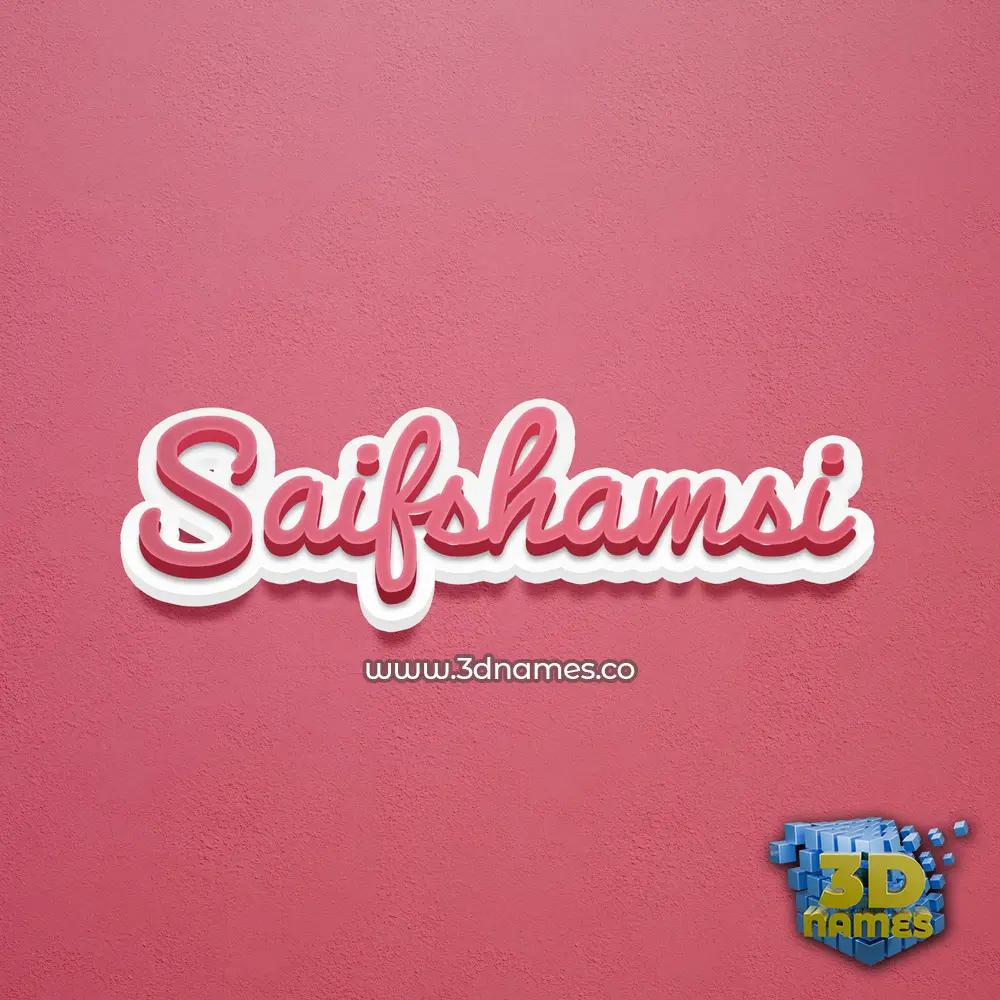 saifshamsi in Red Scribble style - 3D name wallpaper