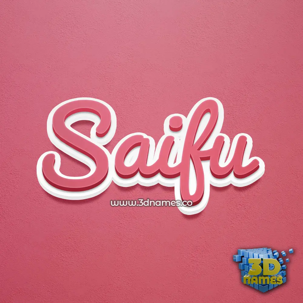 saifu in Red Scribble style - 3D name wallpaper