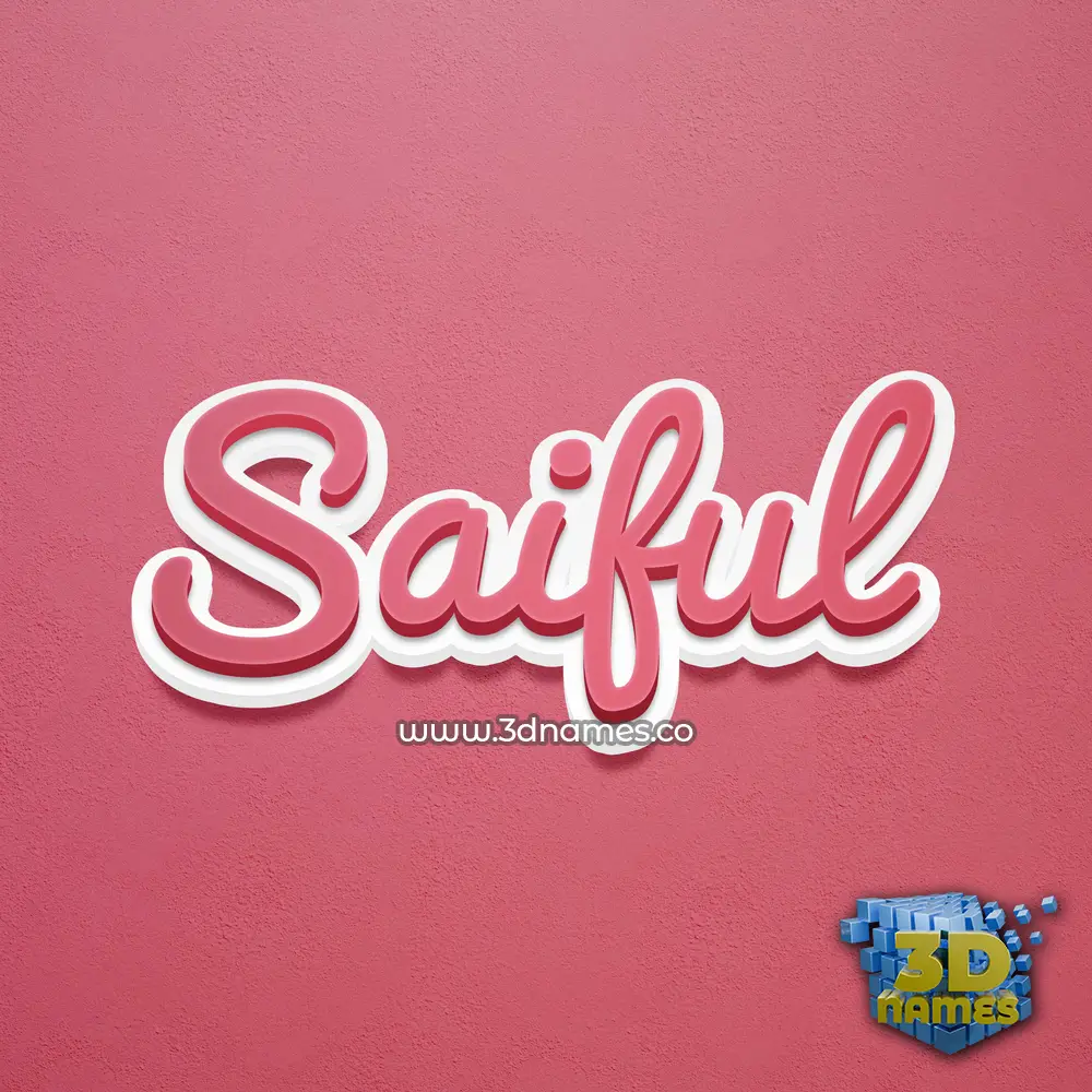 saiful in Red Scribble style - 3D name wallpaper