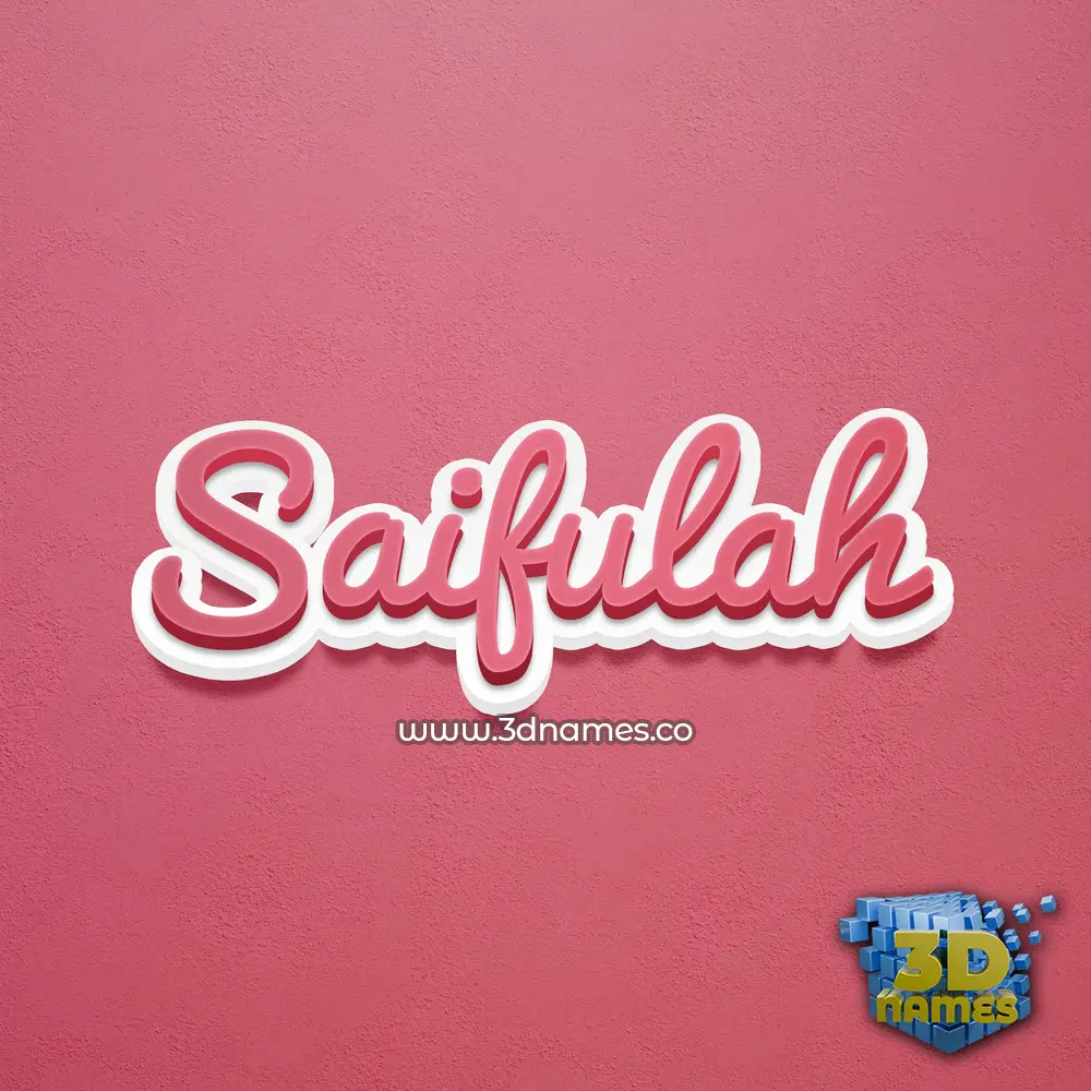 saifulah in Red Scribble style - 3D name wallpaper