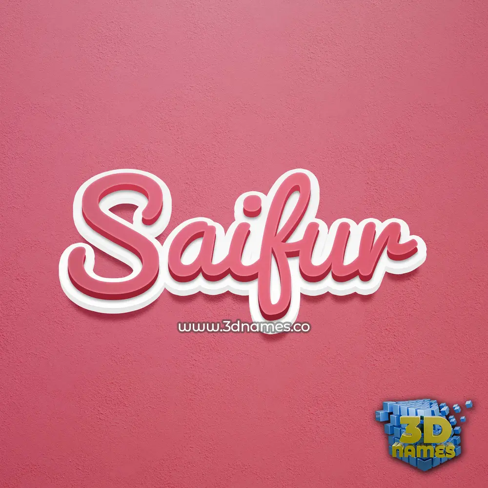 saifur in Red Scribble style - 3D name wallpaper