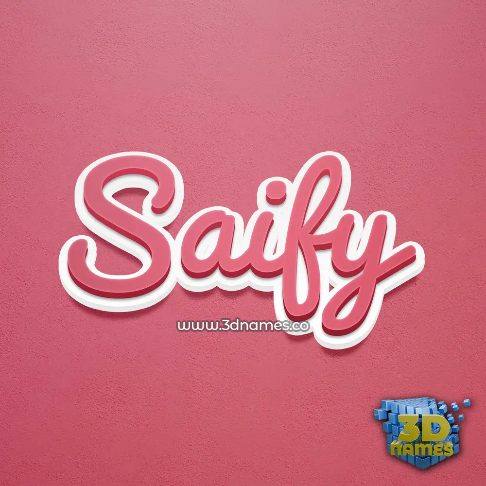 saify in Red Scribble style - 3D name wallpaper