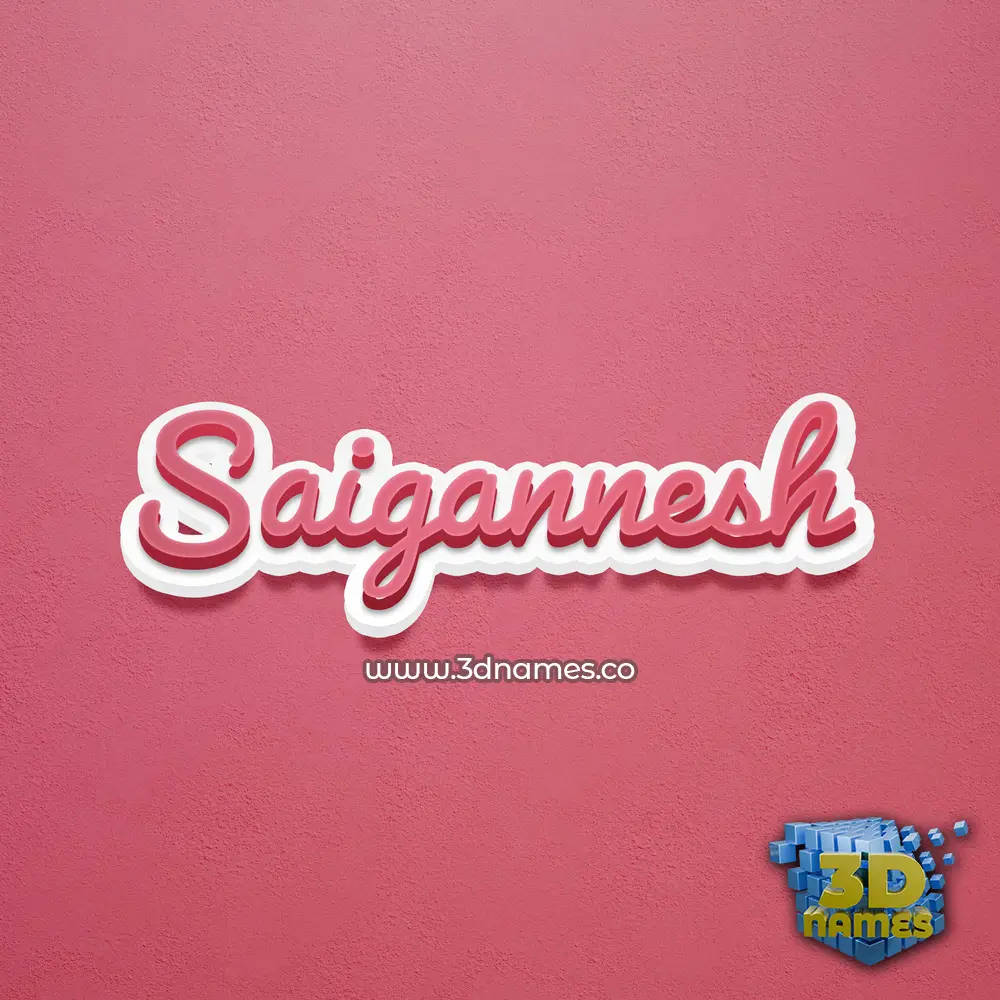 saigannesh in Red Scribble style - 3D name wallpaper